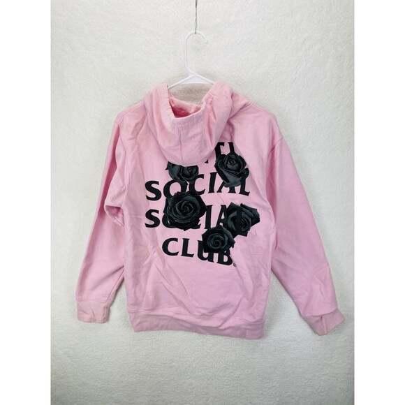 Anti Social Social Club Bat Emoji Hoodie Women’s S Pink Graphic Pullover Street - Picture 11 of 12